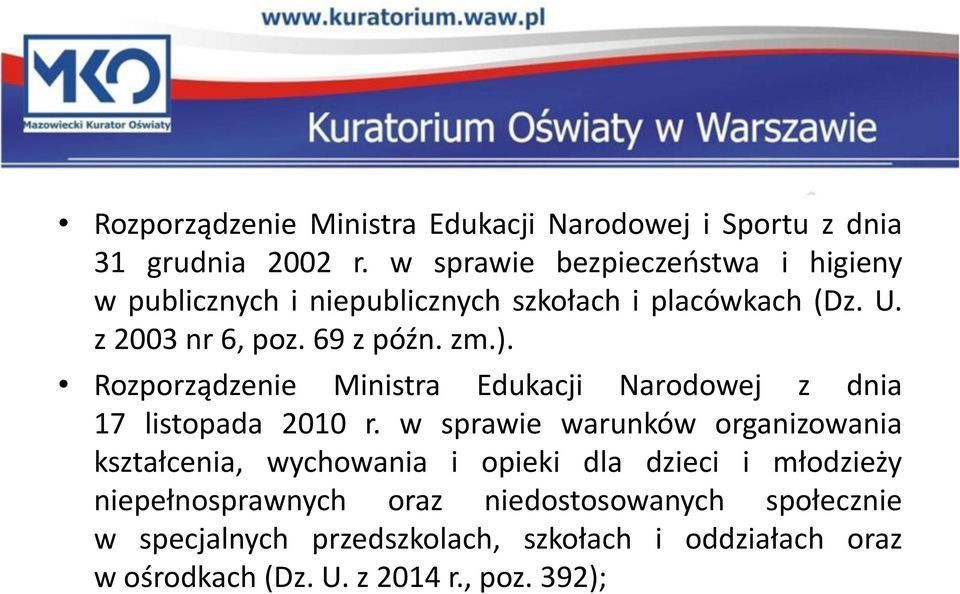 Rozporządzenie Ministra Edukacji Narodowej z dnia 17 listopada 2010 r.