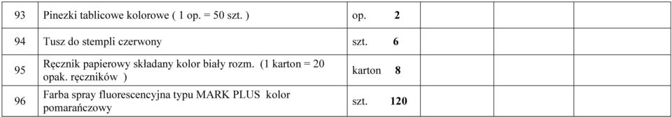 6 95 96 Ręcznik papierowy składany kolor biały rozm.