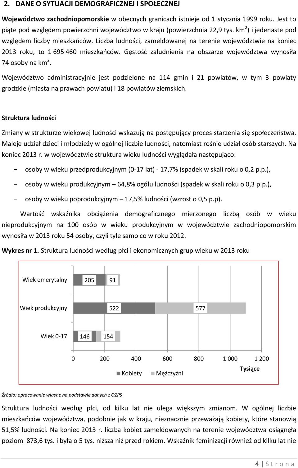 Liczba ludności, zameldowanej na terenie województwie na koniec 2013 roku, to 1 695 460 mieszkańców. Gęstość zaludnienia na obszarze województwa wynosiła 74 osoby na km 2.