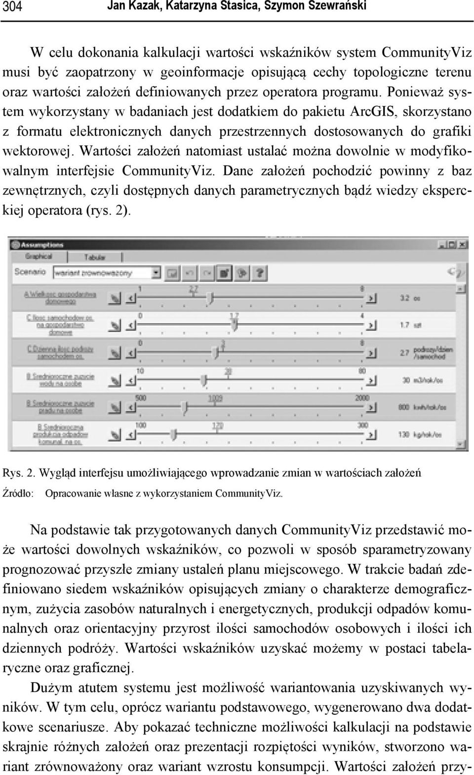 Wartości założeń natomiast ustalać można dowolnie w modyfiko- walnym interfejsie CommunityViz.