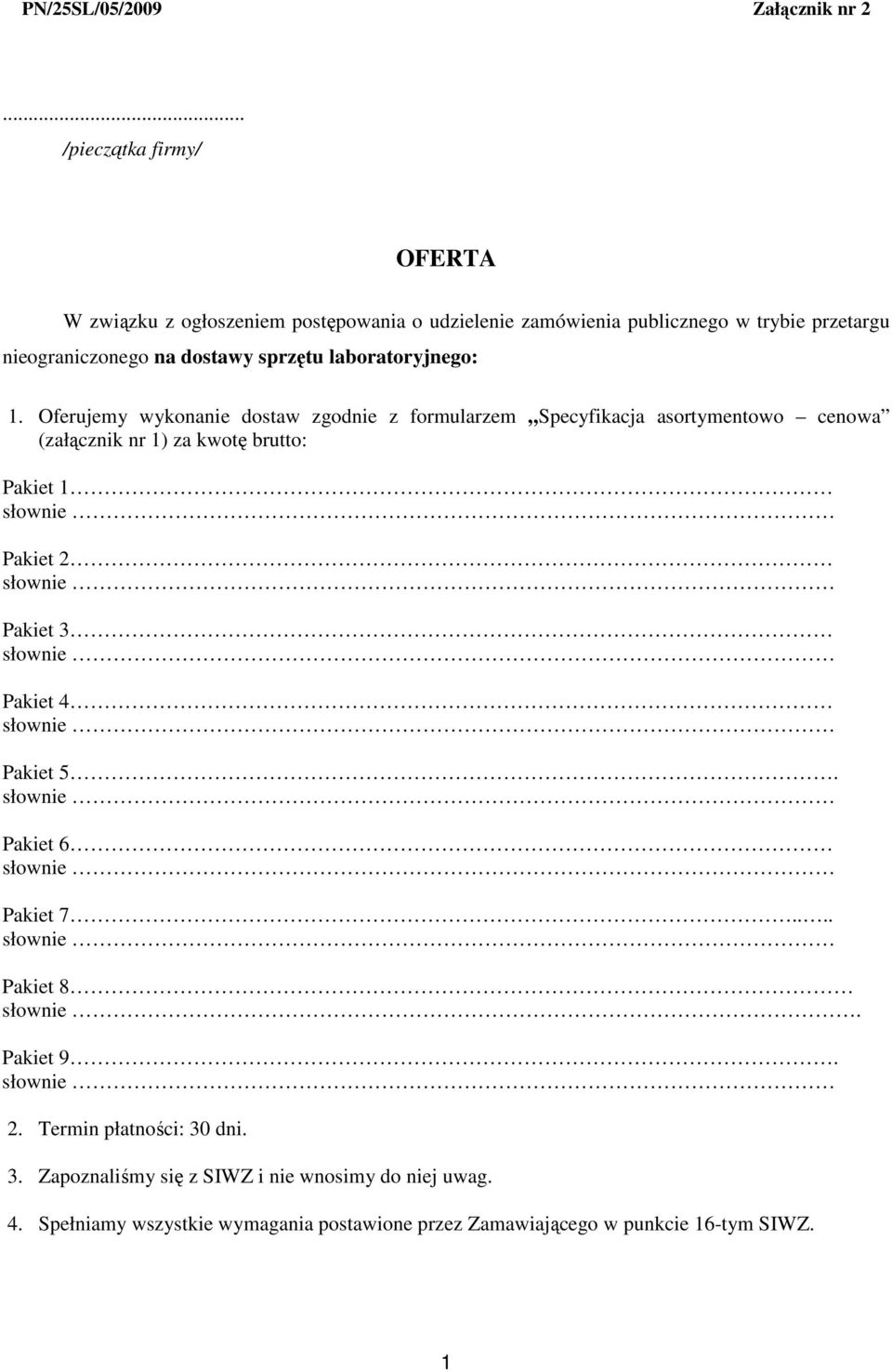 laboratoryjnego: 1.