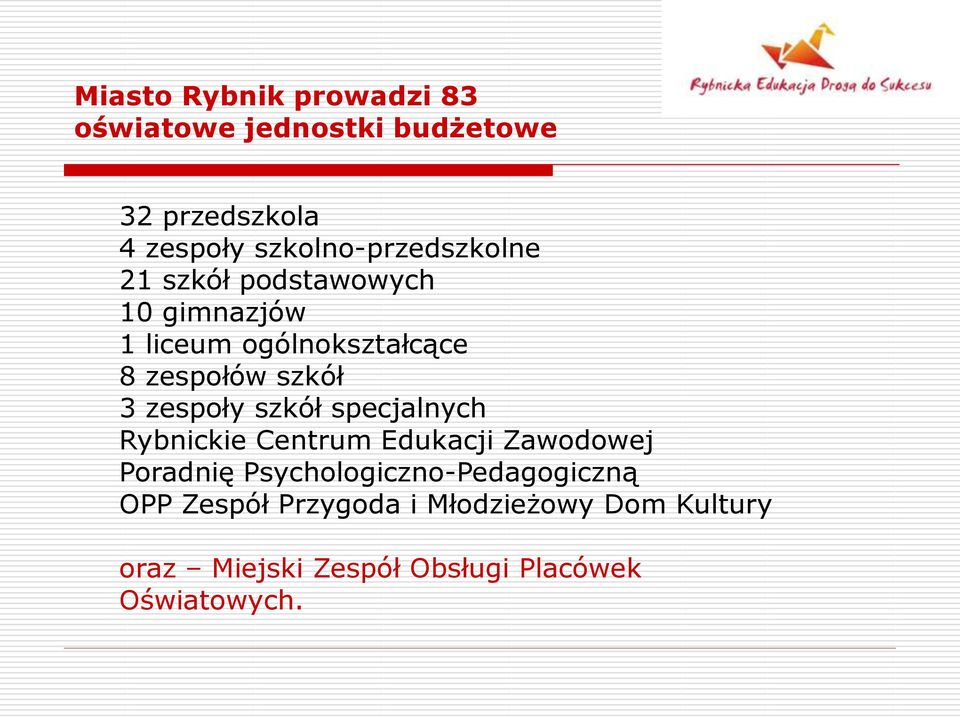 szkół 3 zespoły szkół specjalnych Rybnickie Centrum Edukacji Zawodowej Poradnię
