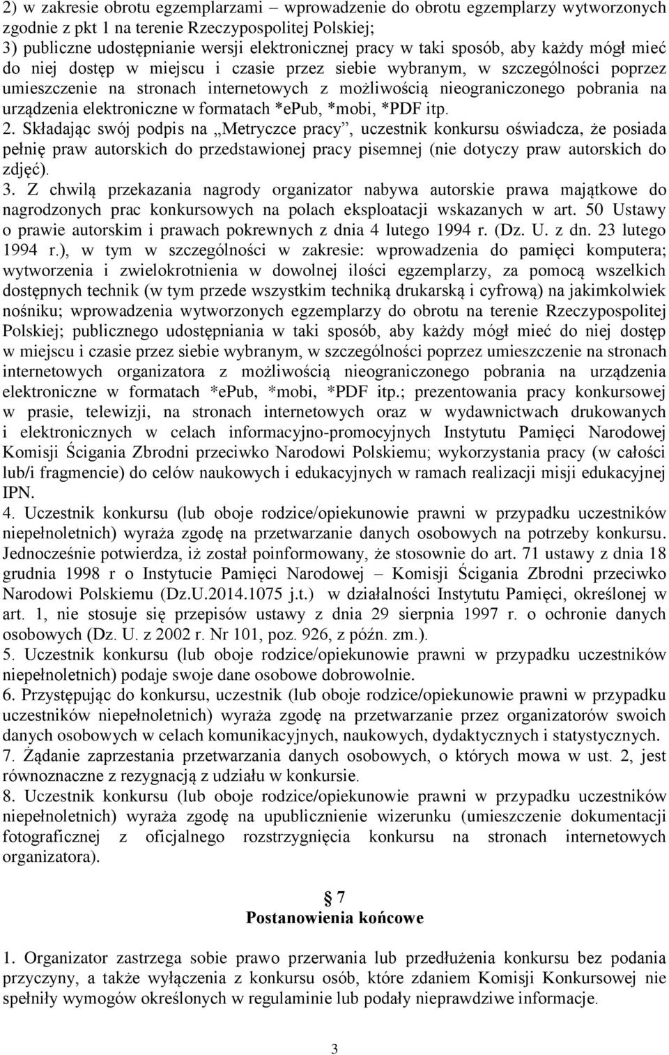 urządzenia elektroniczne w formatach *epub, *mobi, *PDF itp. 2.