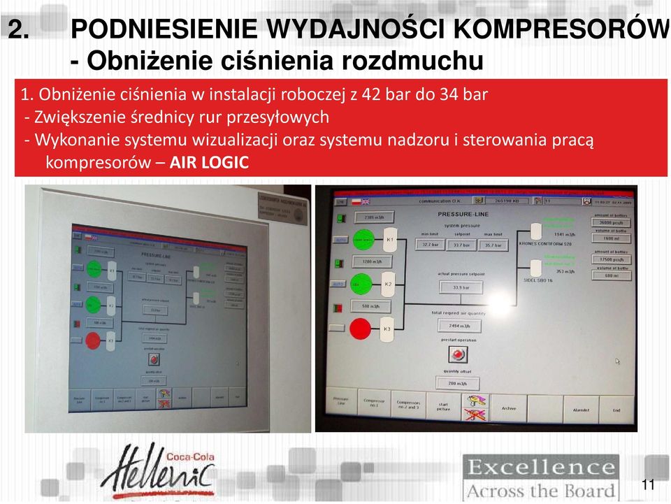 Obniżenie ciśnienia w instalacji roboczej z 42 bar do 34 bar -