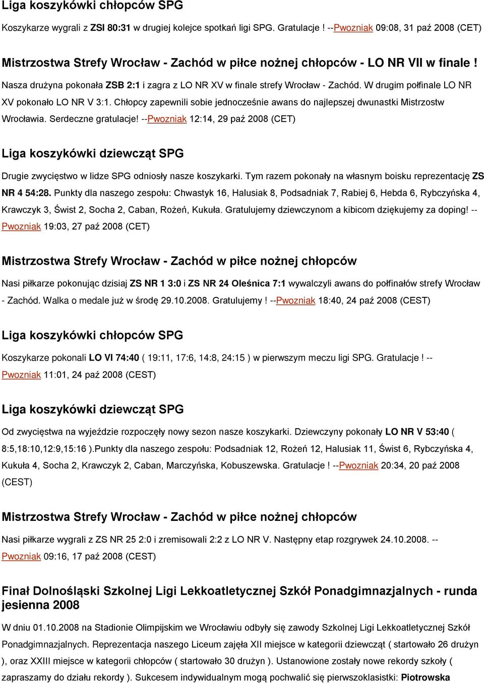 Chłopcy zapewnili sobie jednocześnie awans do najlepszej dwunastki Mistrzostw Wrocławia. Serdeczne gratulacje!