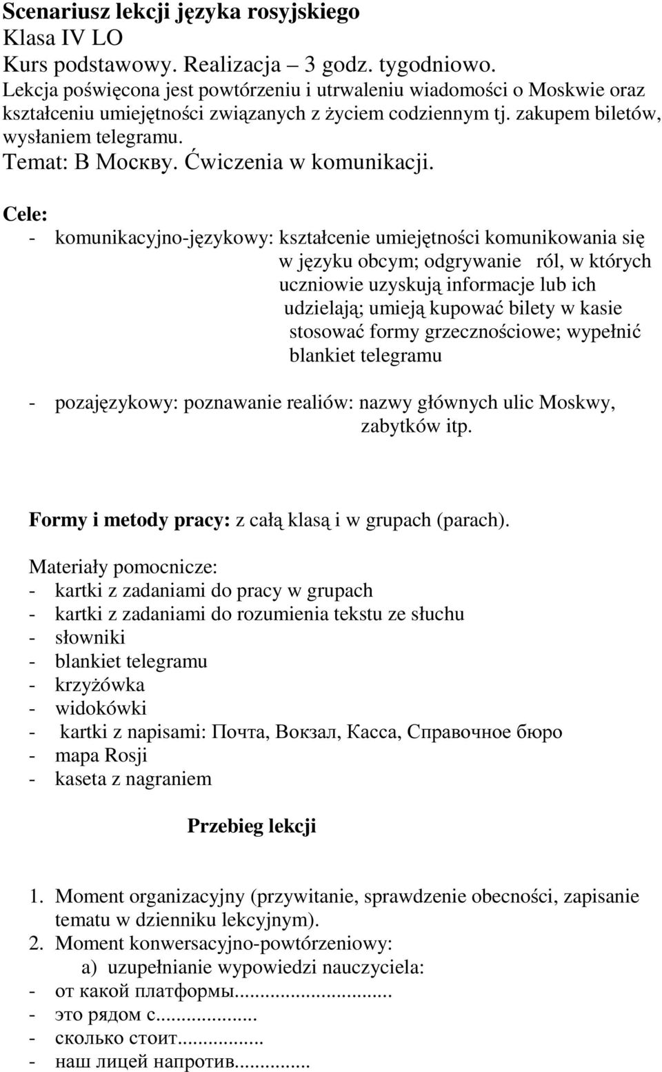 Ćwiczenia w komunikacji.