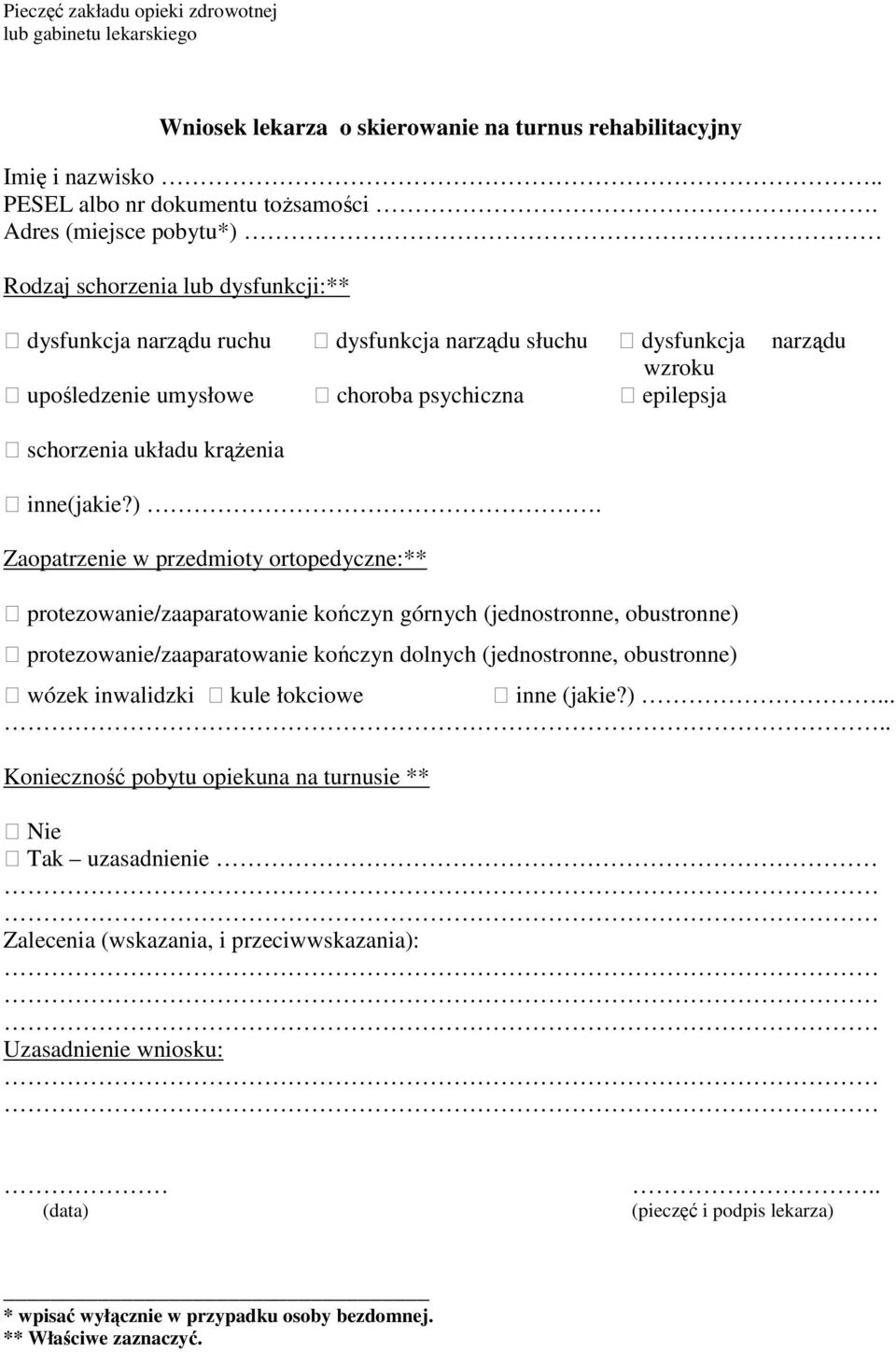 układu krąŝenia inne(jakie?).