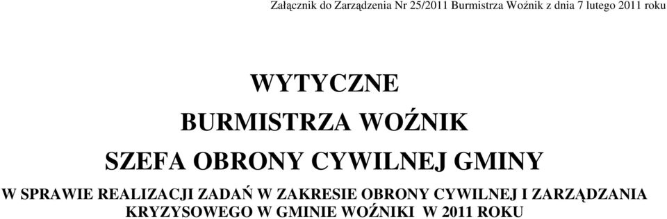 CYWILNEJ GMINY W SPRAWIE REALIZACJI ZADAŃ W ZAKRESIE OBRONY