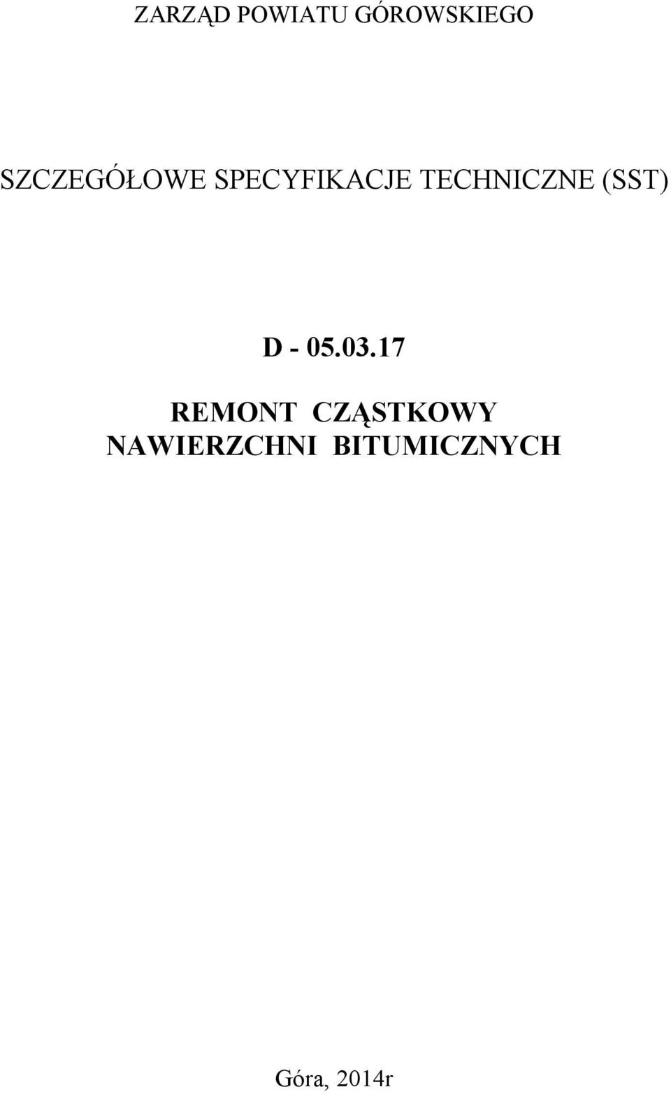 TECHNICZNE (SST) D - 05.03.