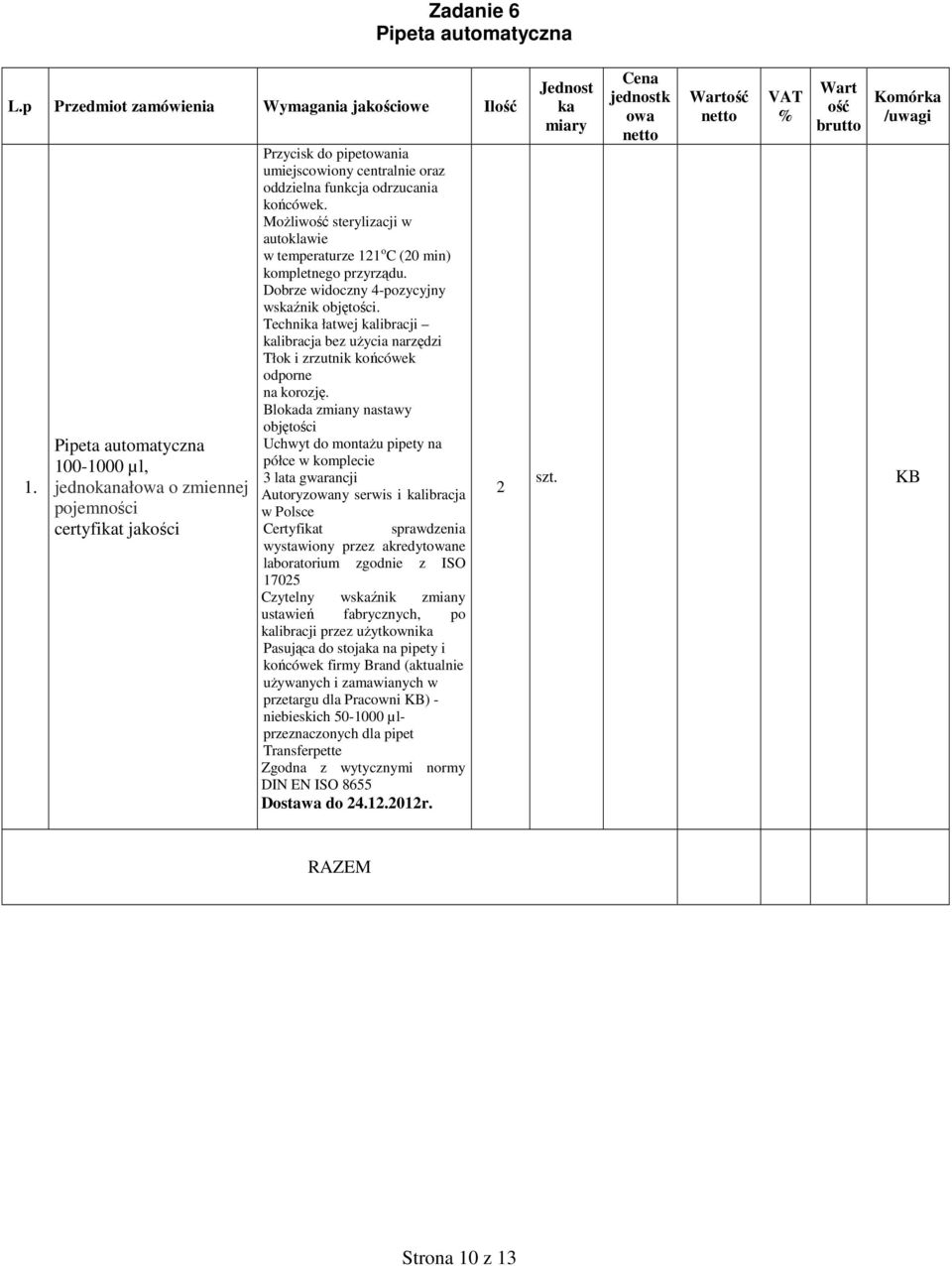 MoŜliwość sterylizacji w autoklawie w temperaturze 121 o C (20 min) kompletnego przyrządu. Dobrze widoczny 4-pozycyjny wskaźnik objętości.