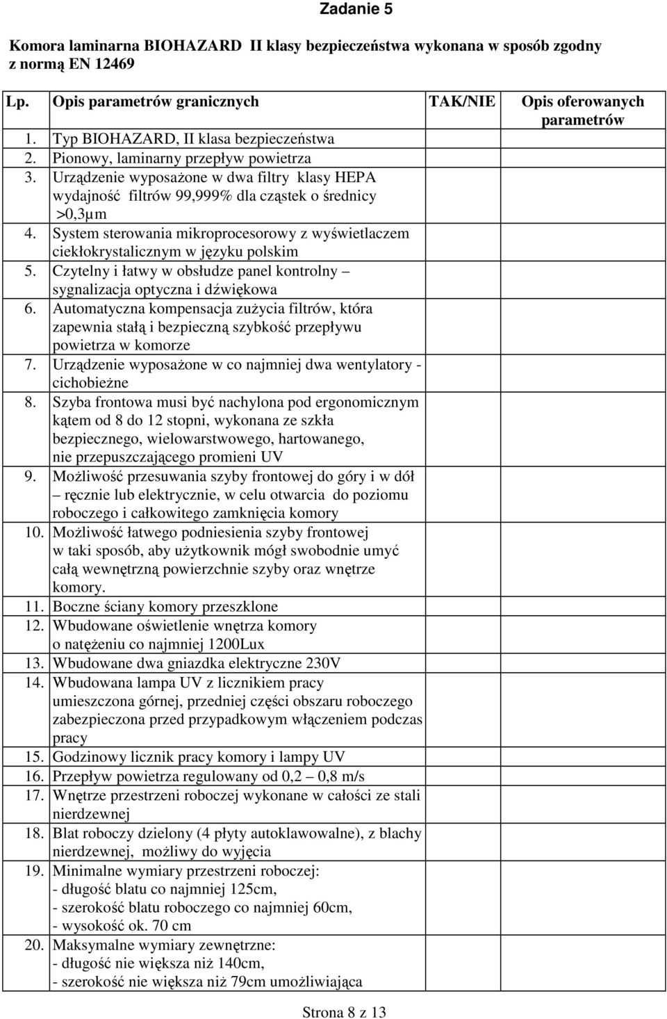 System sterowania mikroprocesorowy z wyświetlaczem ciekłokrystalicznym w języku polskim 5. Czytelny i łatwy w obsłudze panel kontrolny sygnalizacja optyczna i dźwiękowa 6.