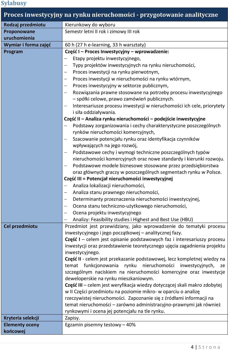 inwestycyjnych na rynku nieruchomości, Proces inwestycji na rynku pierwotnym, Proces inwestycji w nieruchomości na rynku wtórnym, Proces inwestycyjny w sektorze publicznym, Rozwiązania prawne