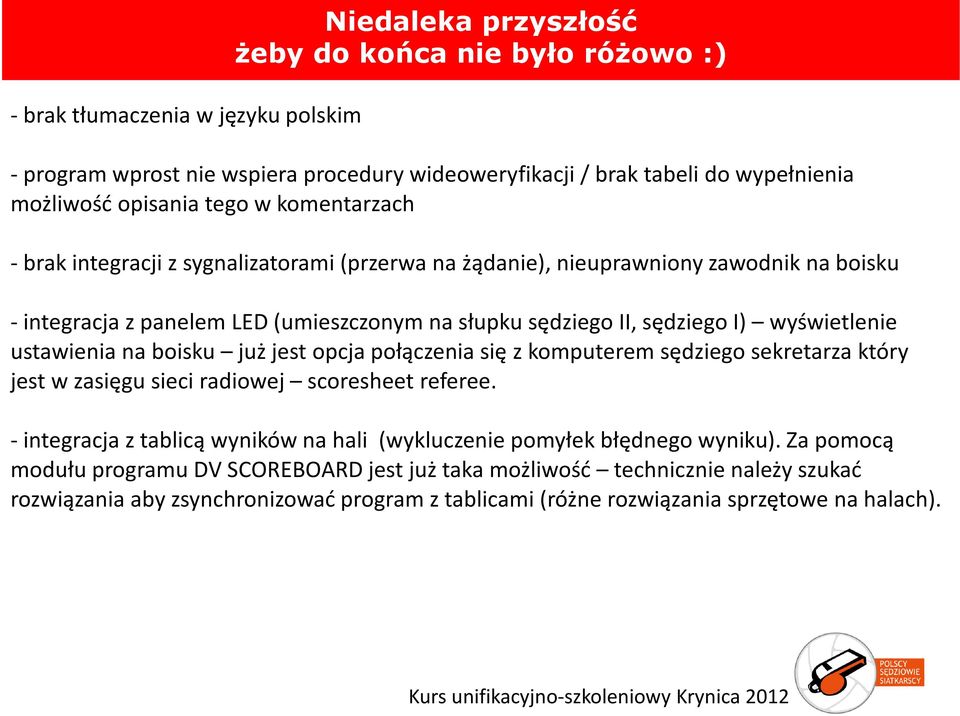 ustawienia na boisku już jest opcja połączenia się z komputerem sędziego sekretarza który jest w zasięgu sieci radiowej scoresheet referee.