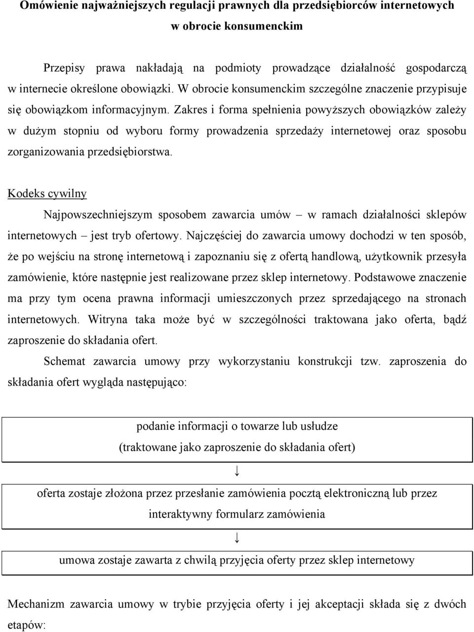 Zakres i forma spełnienia powyższych obowiązków zależy w dużym stopniu od wyboru formy prowadzenia sprzedaży internetowej oraz sposobu zorganizowania przedsiębiorstwa.