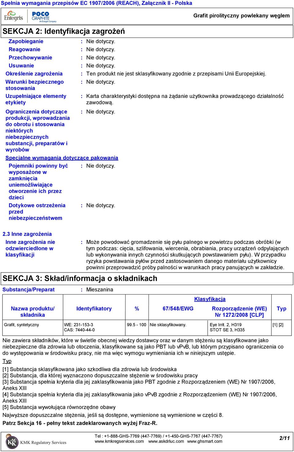 wyposażone w zamknięcia uniemożliwiające otworzenie ich przez dzieci Dotykowe ostrzeżenia przed niebezpieczeństwem Specjalne wymagania dotyczące pakowania Ten produkt nie jest sklasyfikowany zgodnie
