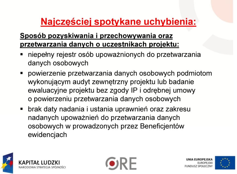 badanie ewaluacyjne projektu bez zgody IP i odrębnej umowy o powierzeniu przetwarzania danych osobowych brak daty nadania i