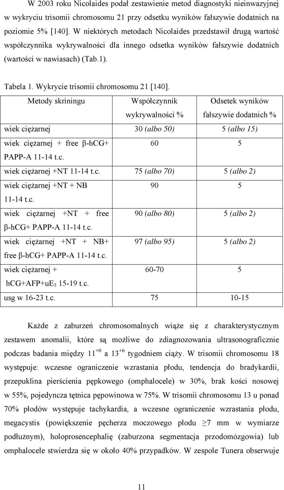 Wykrycie trisomii chromosomu 21 [140].