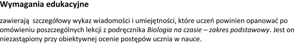 poszczególnych lekcji z podręcznika Biologia na czasie zakres