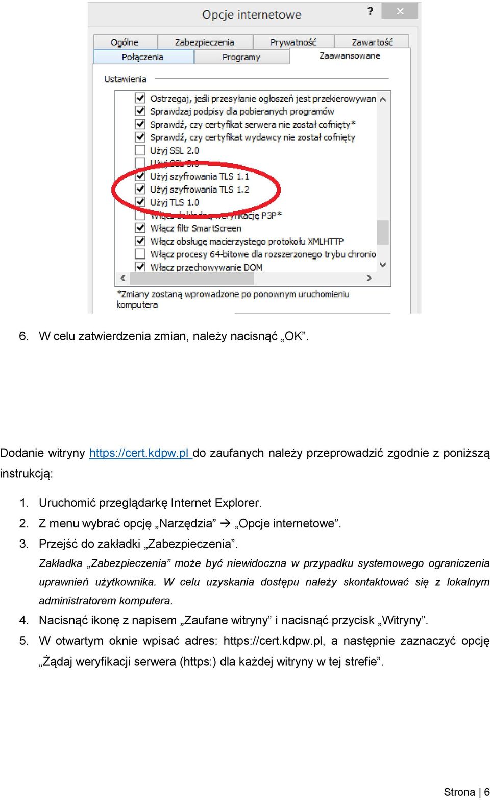 Zakładka Zabezpieczenia może być niewidoczna w przypadku systemowego ograniczenia uprawnień użytkownika.