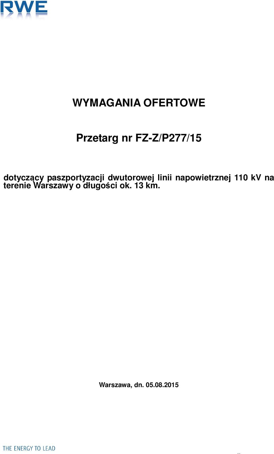 napowietrznej 110 kv na terenie Warszawy o