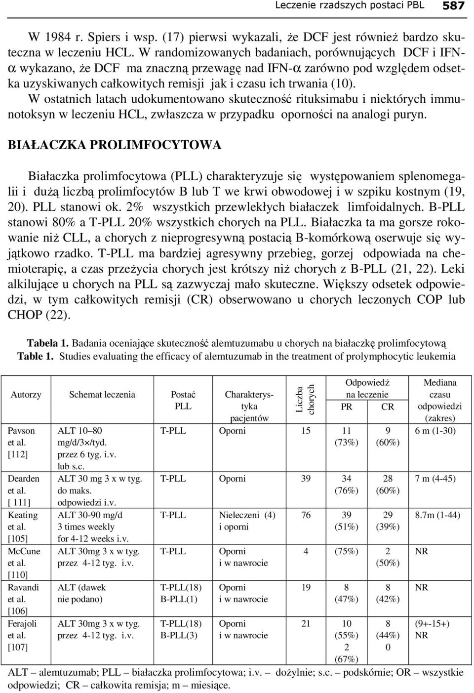 W ostatnich latach udokumentowano skuteczność rituksimabu i niektórych immunotoksyn w leczeniu HCL, zwłaszcza w przypadku oporności na analogi puryn.