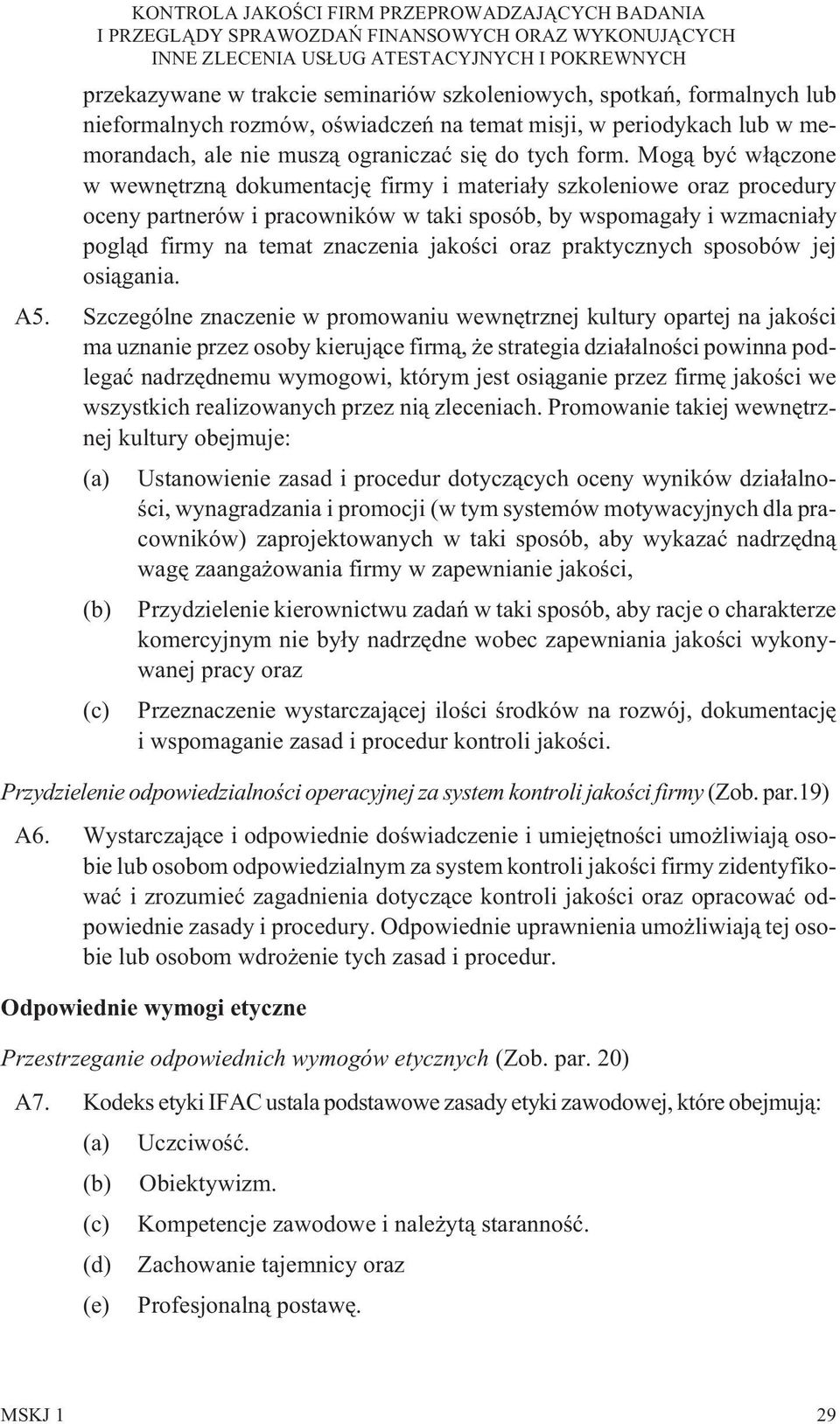 jakoœci oraz praktycznych sposobów jej osi¹gania. A5.