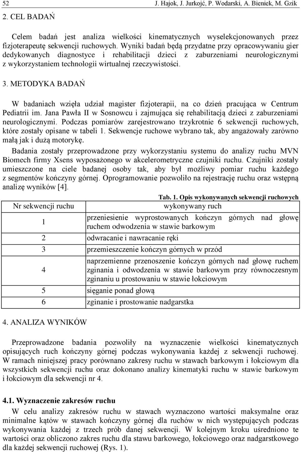 METODYKA BADAŃ W badaniach wzięła udział magister fizjoterapii, na co dzień pracująca w Centrum Pediatrii im.