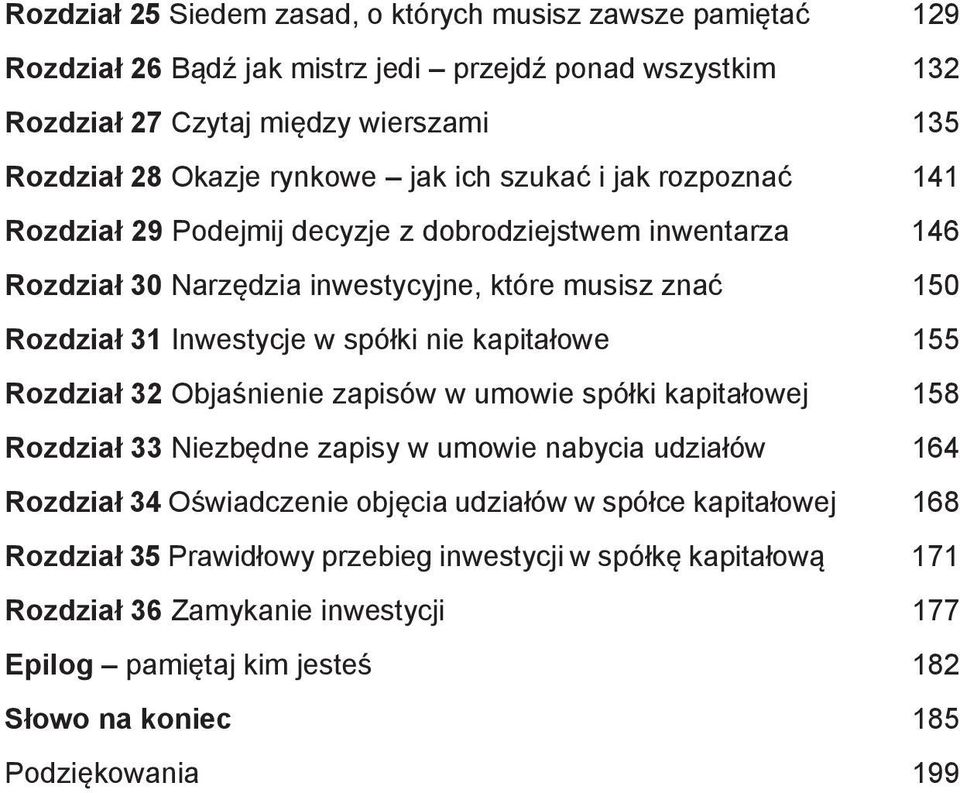 spółki nie kapitałowe 155 Rozdział 32 Objaśnienie zapisów w umowie spółki kapitałowej 158 Rozdział 33 Niezbędne zapisy w umowie nabycia udziałów 164 Rozdział 34 Oświadczenie objęcia