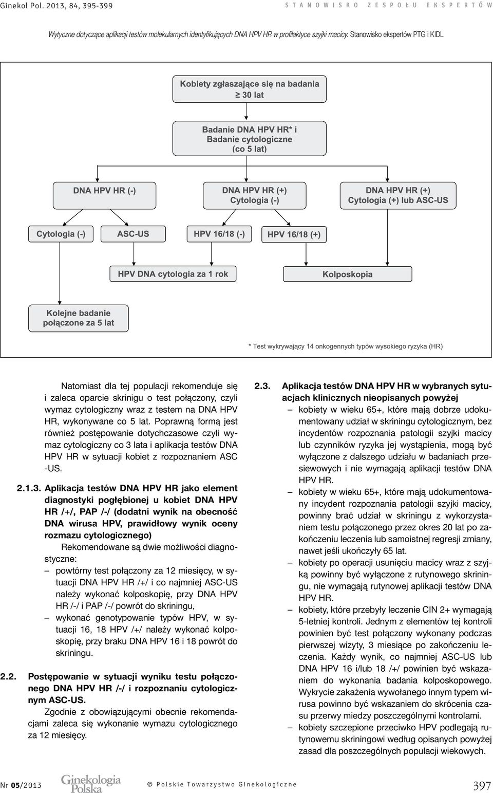 lata i aplikacja testów DNA HPV HR w sytuacji kobiet z rozpoznaniem ASC -US. 2.1.3.