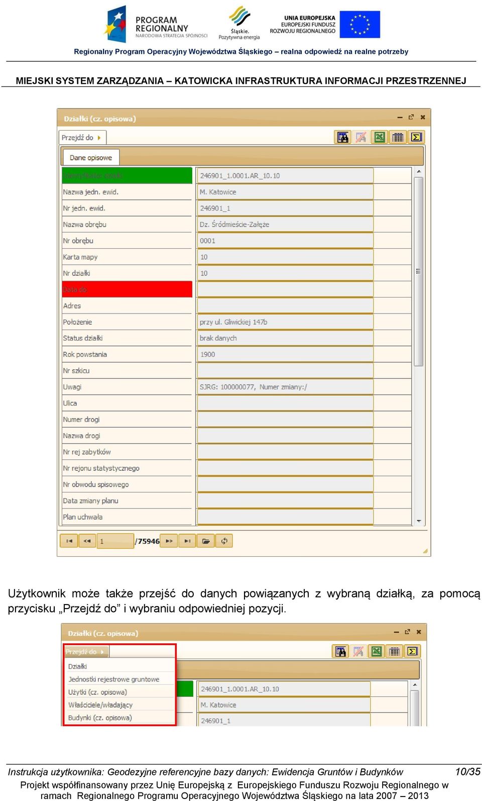 wybraniu odpowiedniej pozycji.