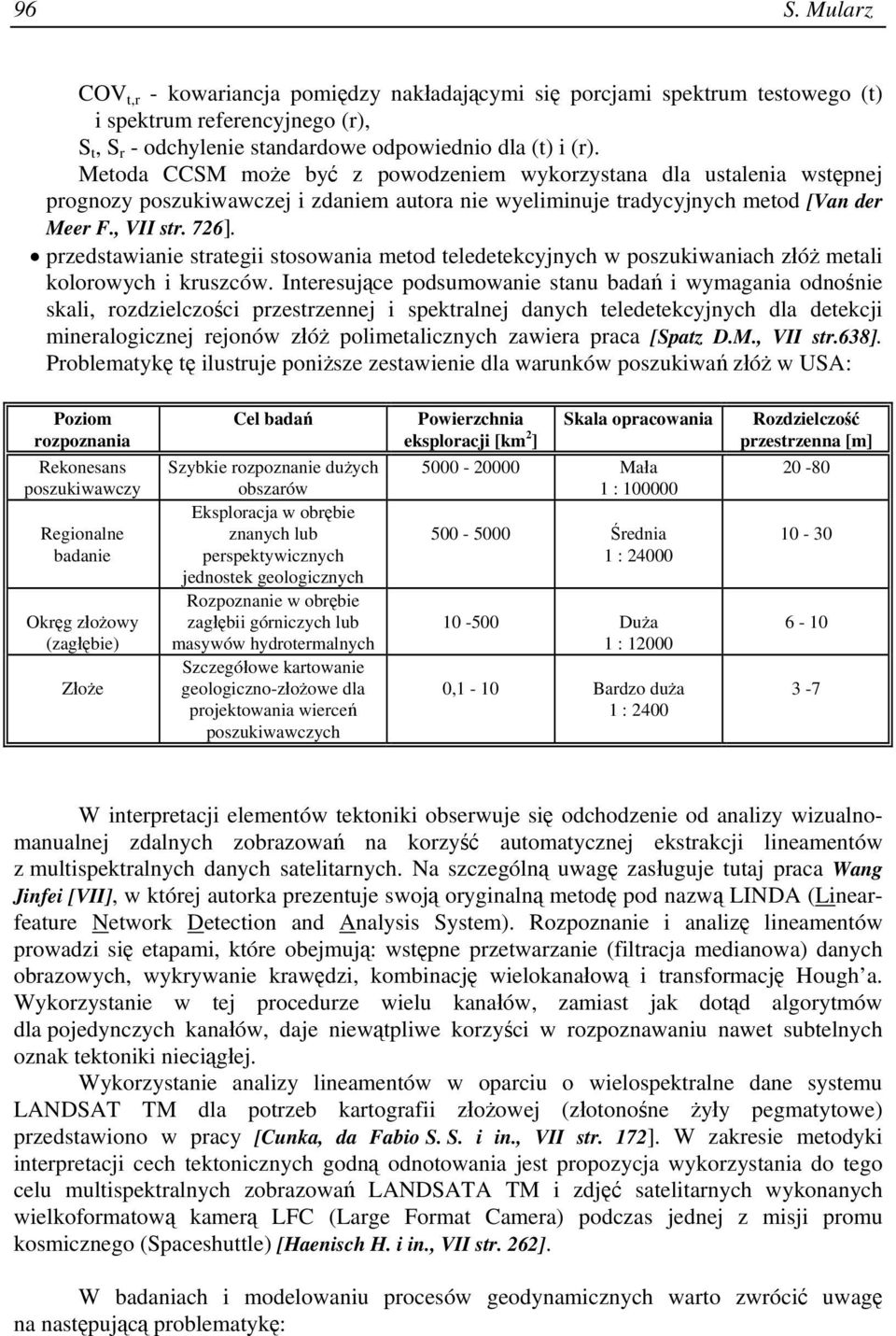 przedstawianie strategii stosowania metod teledetekcyjnych w poszukiwaniach złóż metali kolorowych i kruszców.