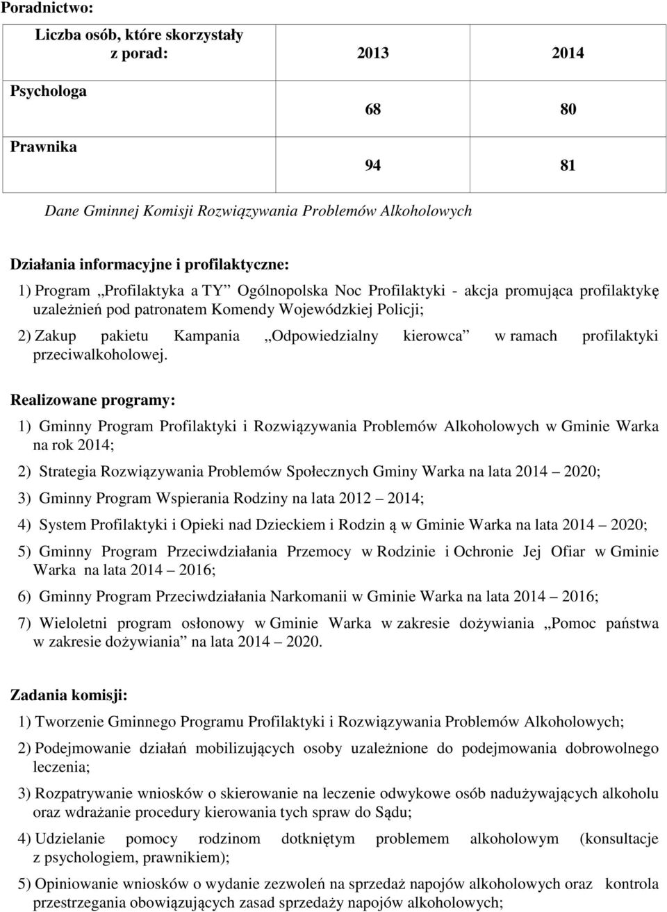 ramach profilaktyki przeciwalkoholowej.