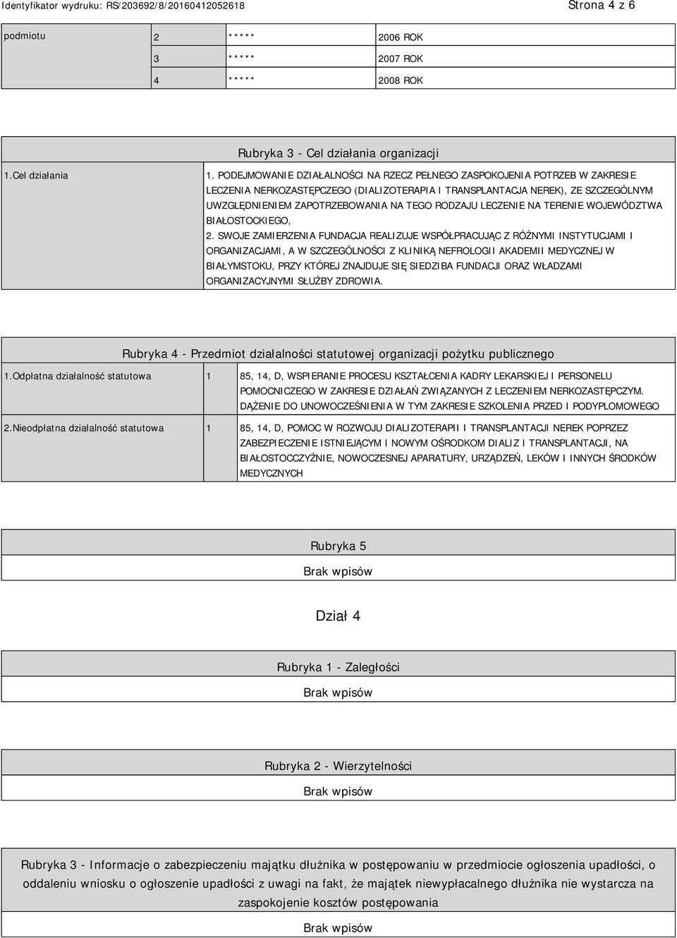 RODZAJU LECZENIE NA TERENIE WOJEWÓDZTWA BIAŁOSTOCKIEGO, 2.