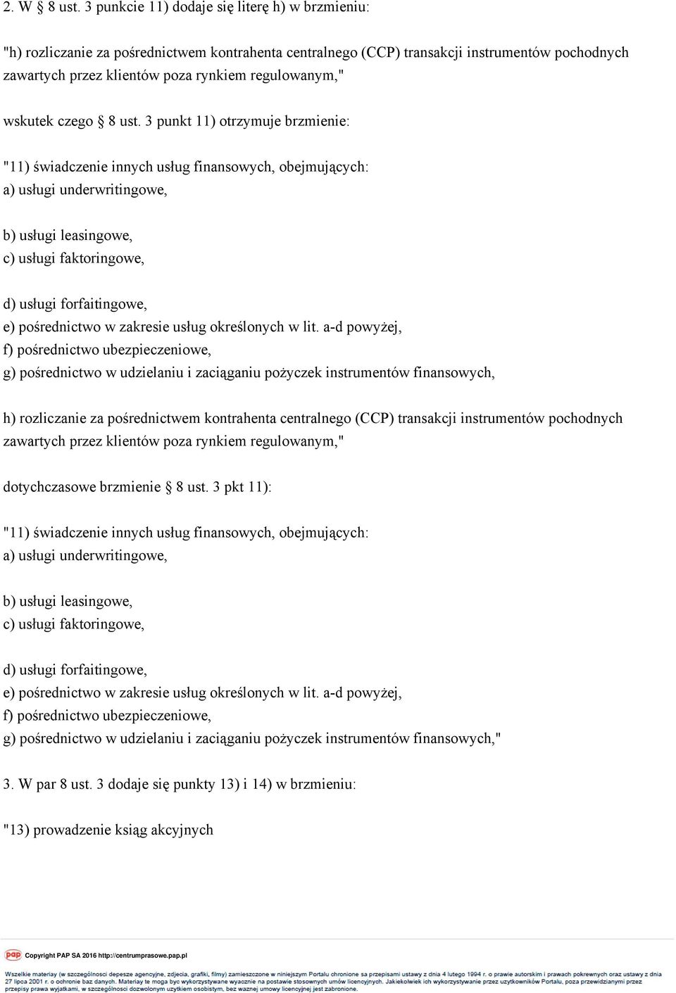 wskutek czego 8 ust.