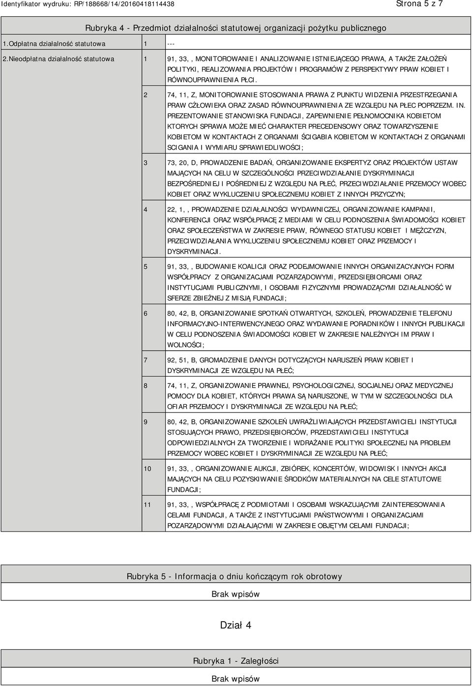 PŁCI. 2 74, 11, Z, MONITOROWANIE STOSOWANIA PRAWA Z PUNKTU WIDZENIA PRZESTRZEGANIA PRAW CŻŁOWIEKA ORAZ ZASAD RÓWNOUPRAWNIENIA ZE WZGLĘDU NA PŁEC POPRZEZM. IN.