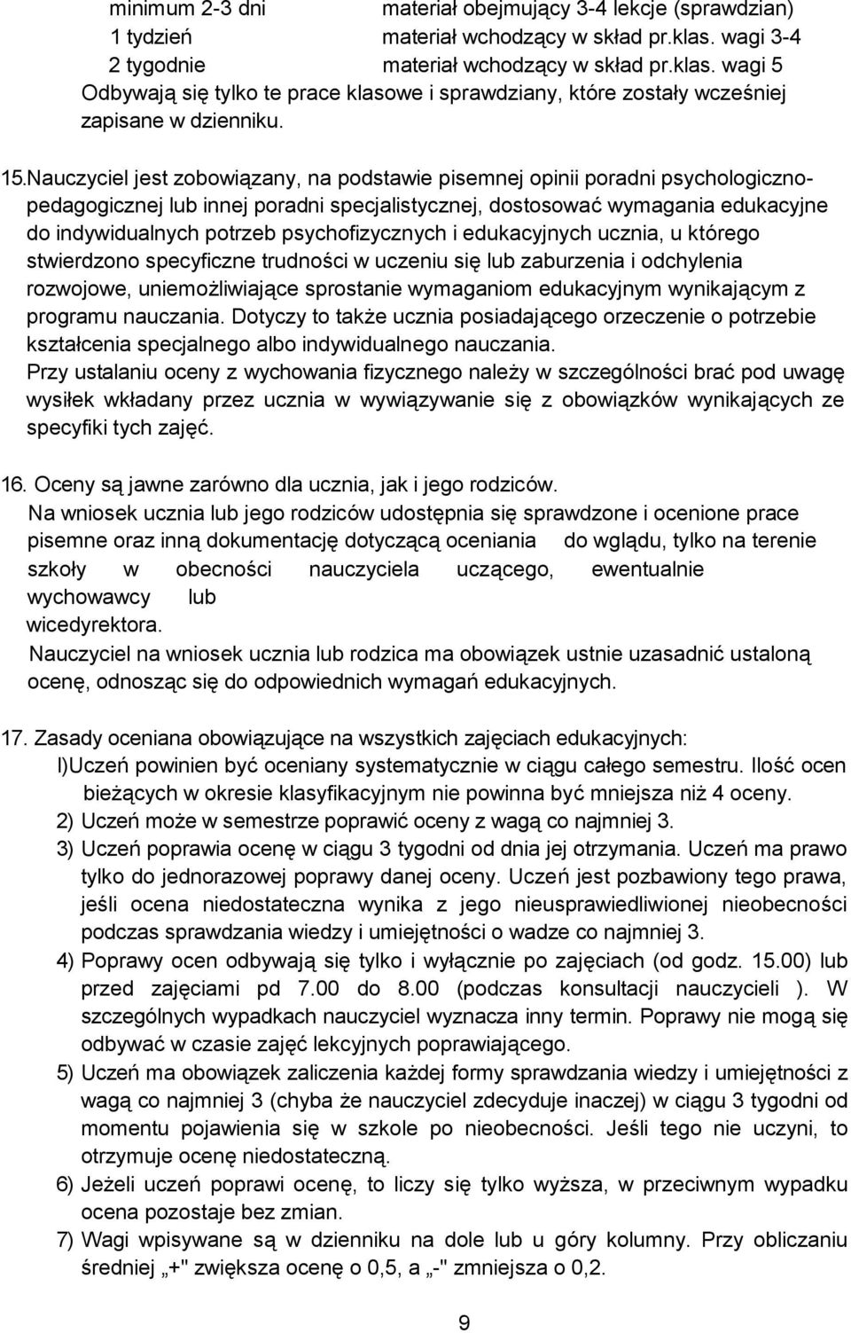 Nauczyciel jest zobowiązany, na podstawie pisemnej opinii poradni psychologicznopedagogicznej lub innej poradni specjalistycznej, dostosować wymagania edukacyjne do indywidualnych potrzeb