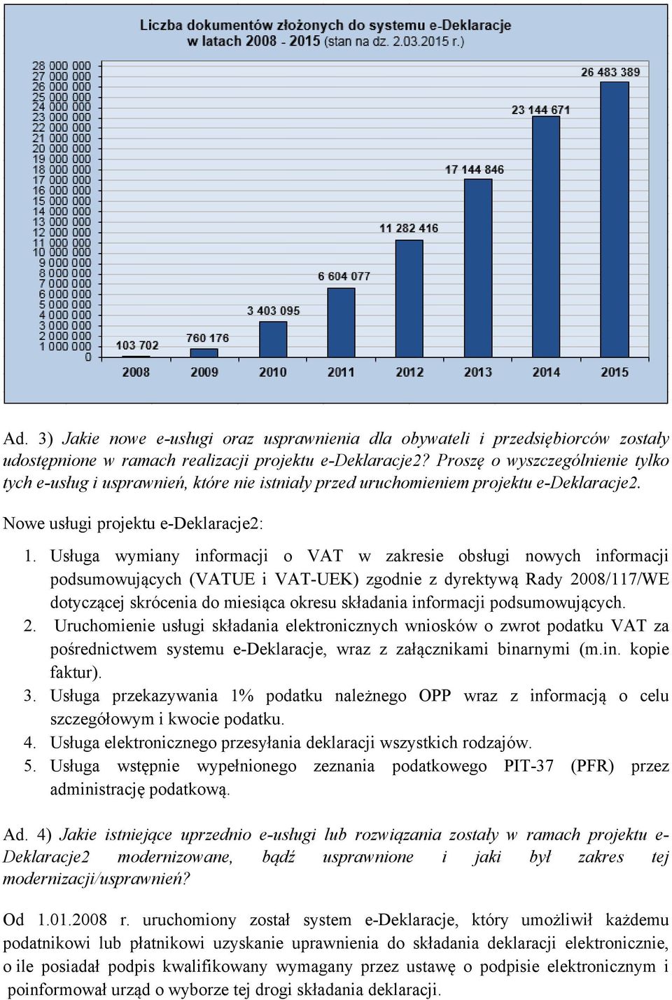 Usługa wymiany informacji o VAT w zakresie obsługi nowych informacji podsumowujących (VATUE i VAT-UEK) zgodnie z dyrektywą Rady 2008/7/WE dotyczącej skrócenia do miesiąca okresu składania informacji