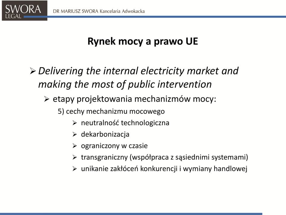 mocowego neutralność technologiczna dekarbonizacja ograniczony w czasie