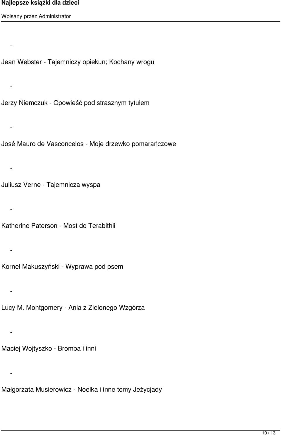 Paterson Most do Terabithii Kornel Makuszyński Wyprawa pod psem Lucy M.