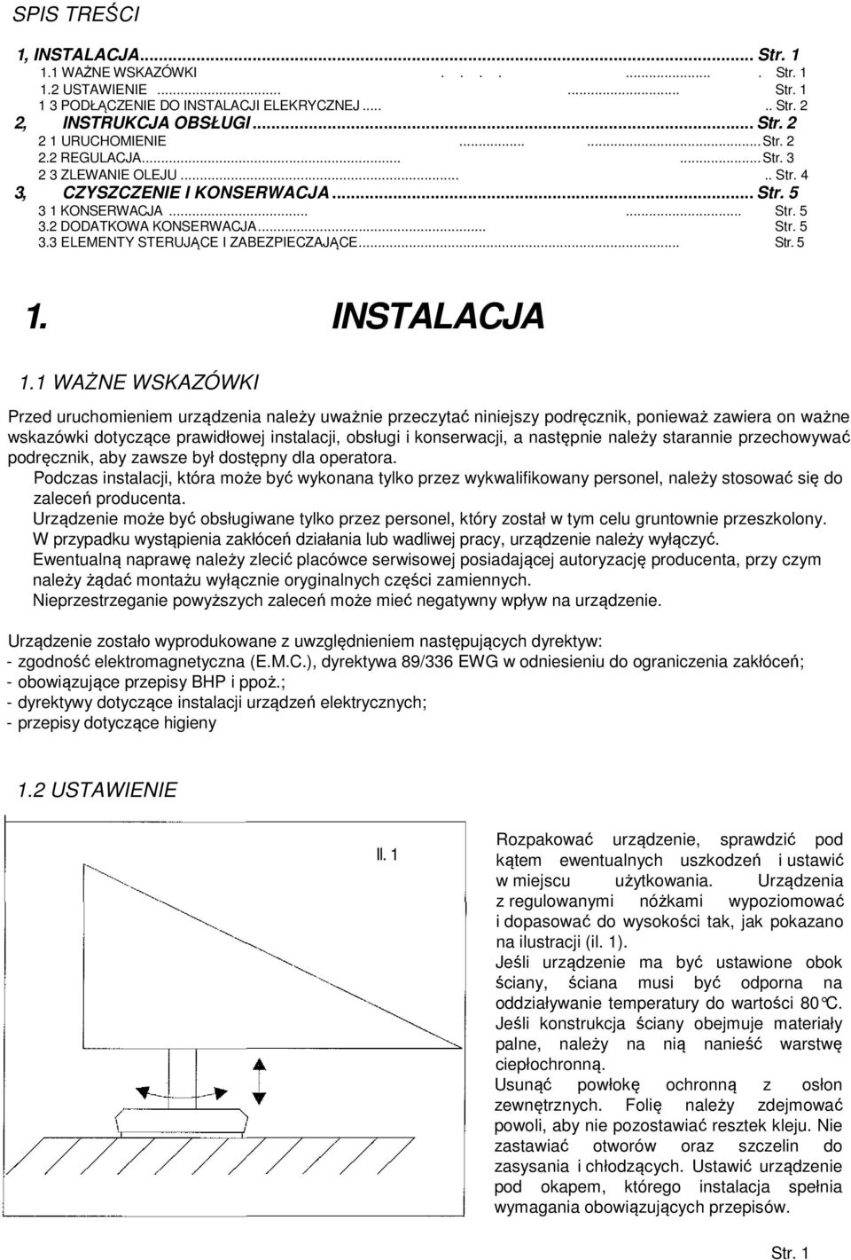 .. Str. 5 1. INSTALACJA 1.