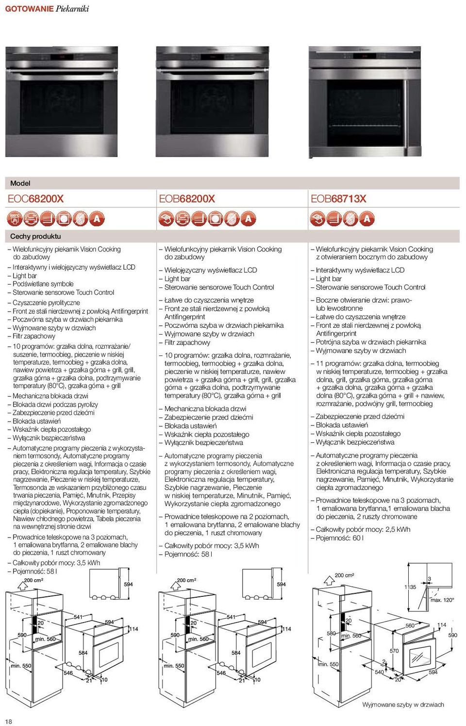dolna, rozmrażanie/ suszenie, termoobieg, pieczenie w niskiej temperaturze, termoobieg + grzałka dolna, nawiew powietrza + grzałka górna + grill, grill, grzałka górna + grzałka dolna, podtrzymywanie