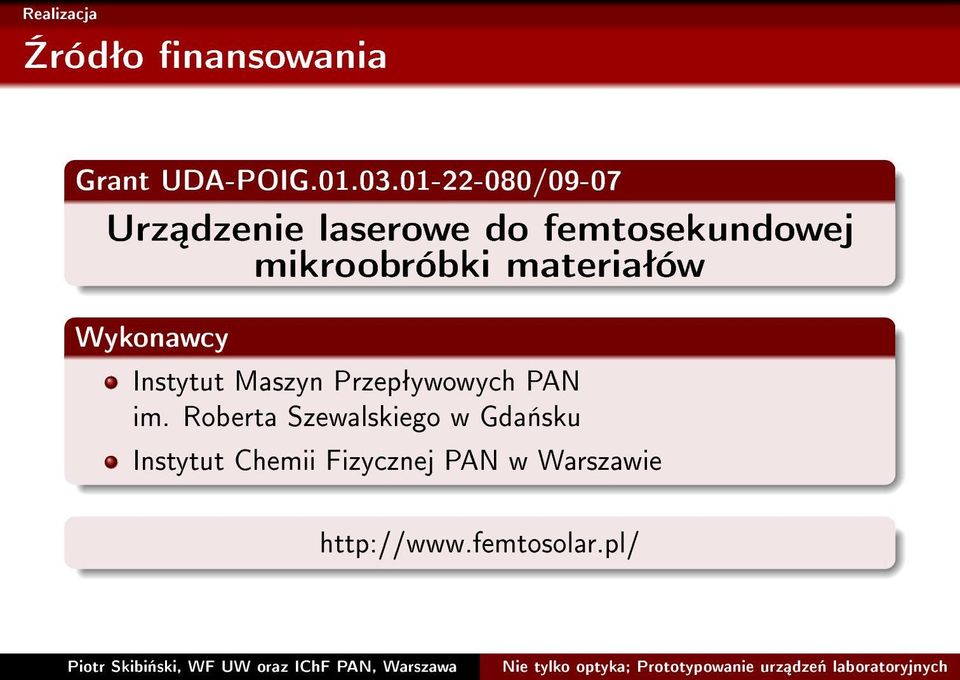 materiaªów Wykonawcy Instytut Maszyn Przepªywowych PAN im.