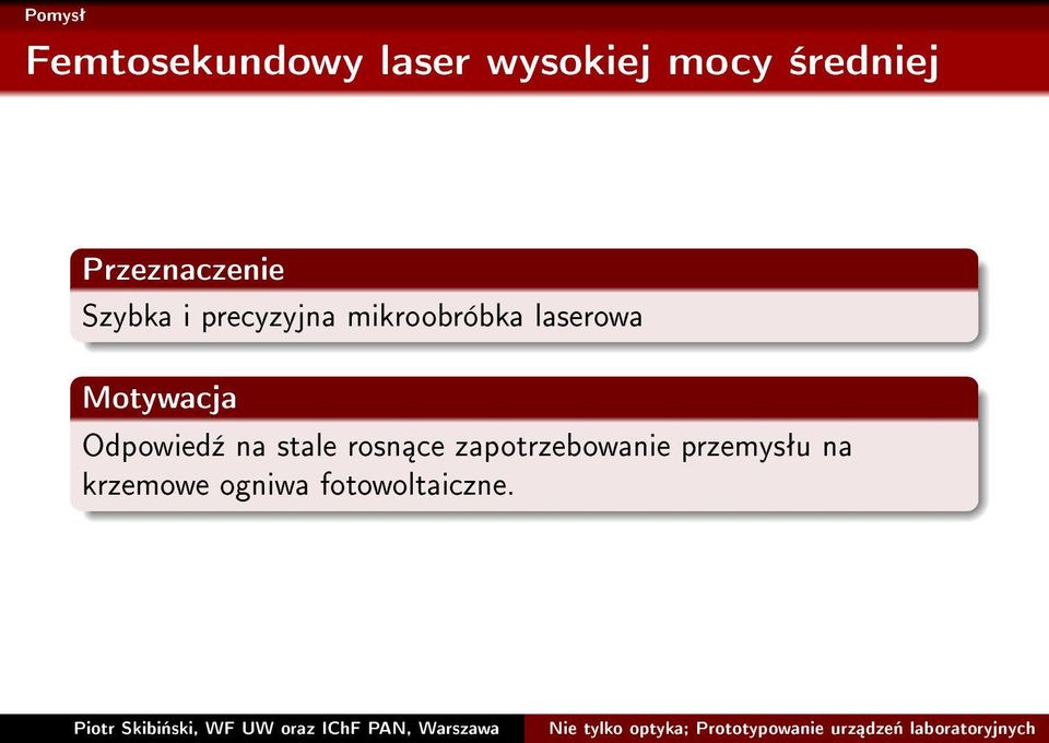 laserowa Motywacja Odpowied¹ na stale rosn ce