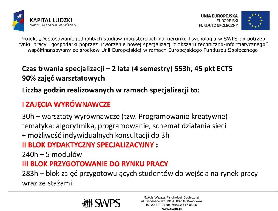 Programowanie kreatywne) tematyka: algorytmika, programowanie, schemat działania sieci + możliwośd indywidualnych konsultacji