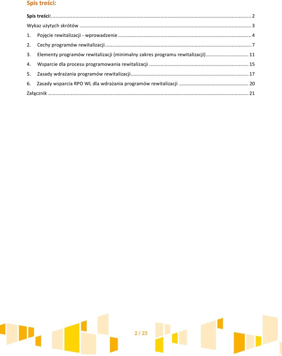 Elementy programów rewitalizacji (minimalny zakres programu rewitalizacji)... 11 4.