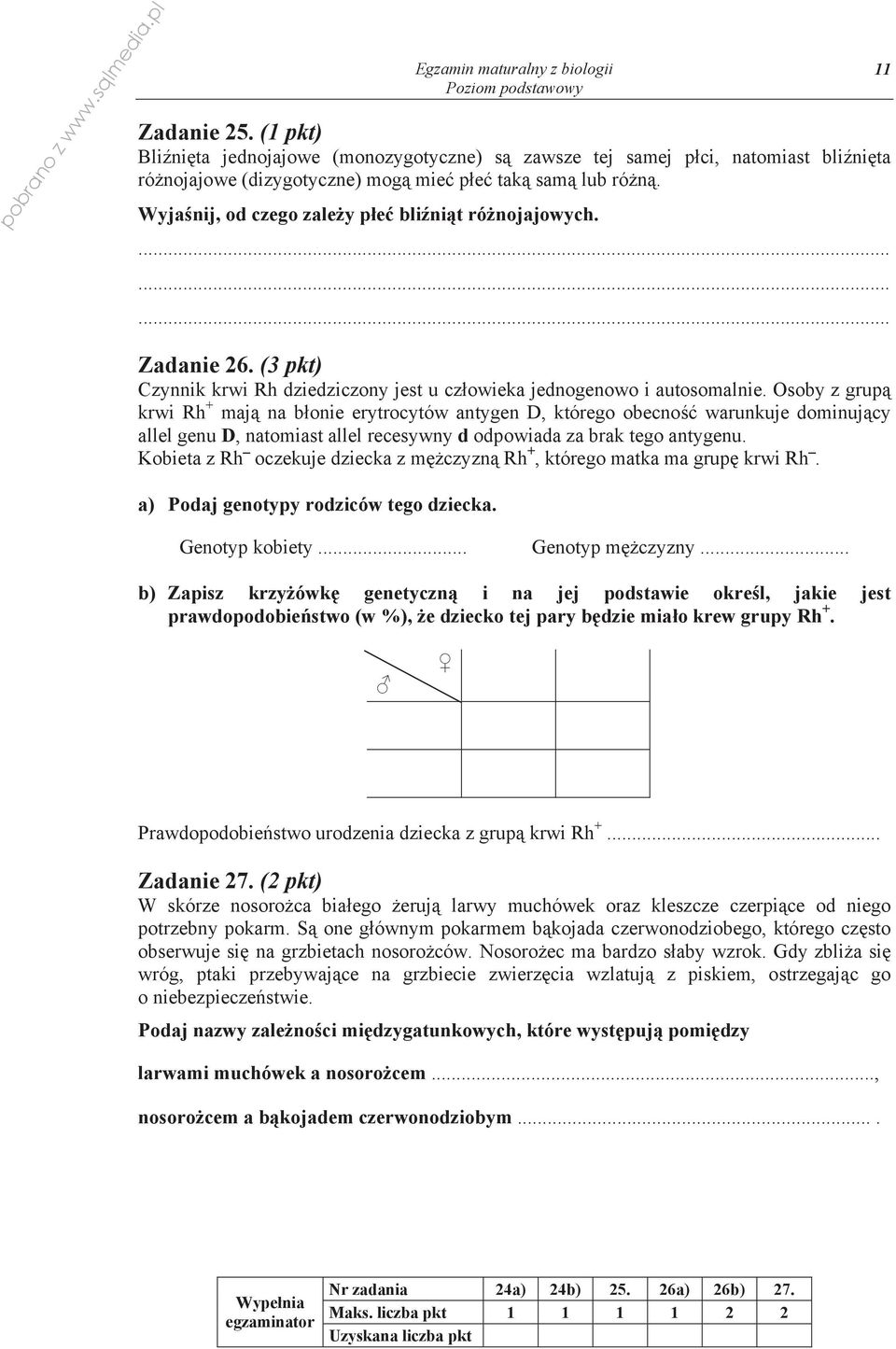 Osoby z grup krwi Rh + maj na b onie erytrocytów antygen D, którego obecno warunkuje dominuj cy allel genu D, natomiast allel recesywny d odpowiada za brak tego antygenu.
