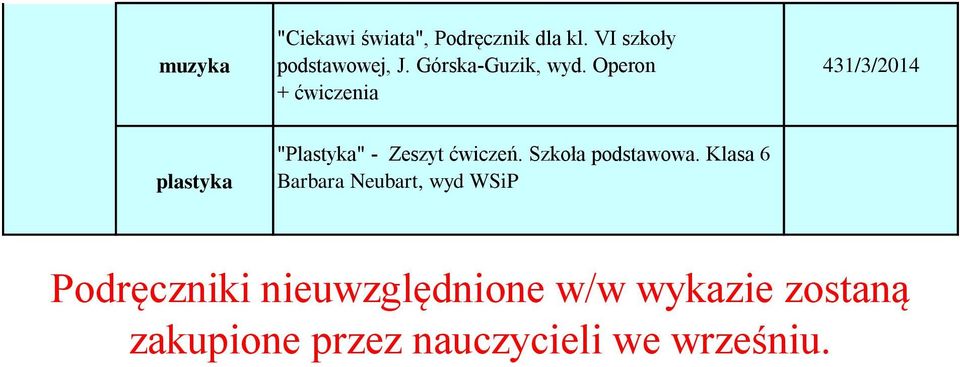 Operon + ćwiczenia 431/3/2014 plastyka "Plastyka" - Zeszyt ćwiczeń.