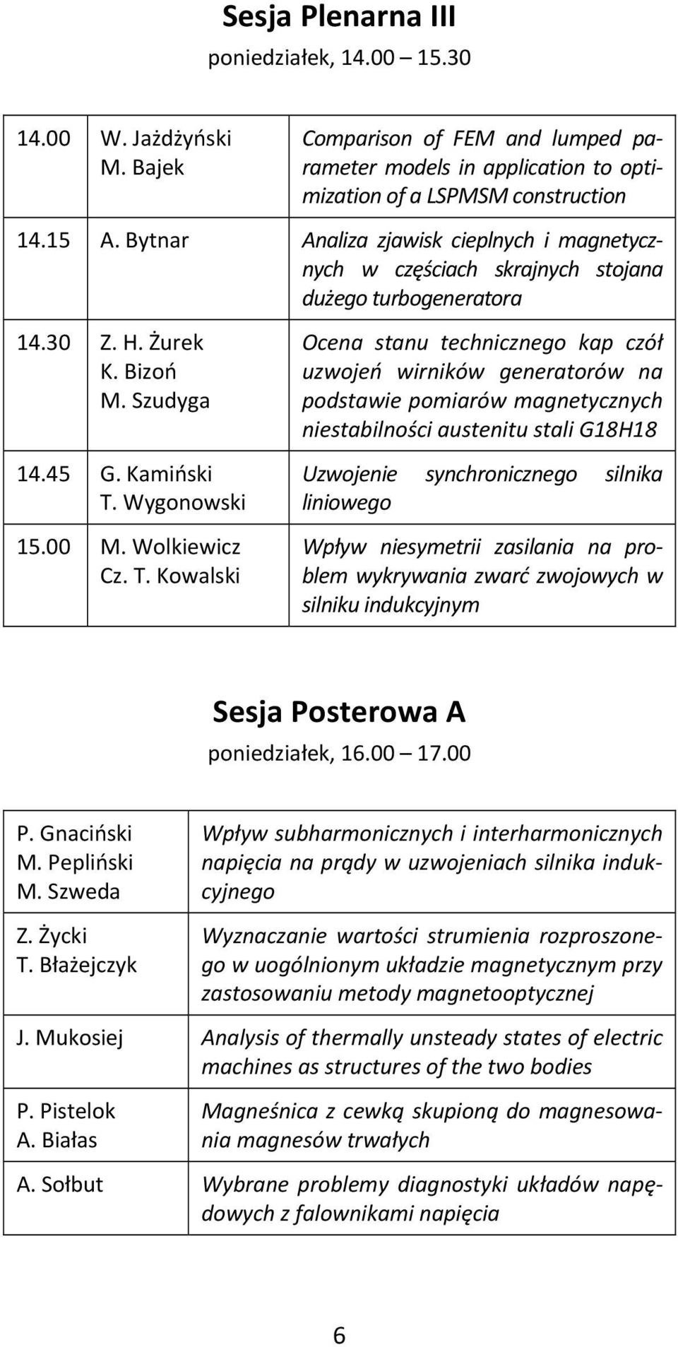 Wygonowski 15.00 M. Wolkiewicz Cz. T.