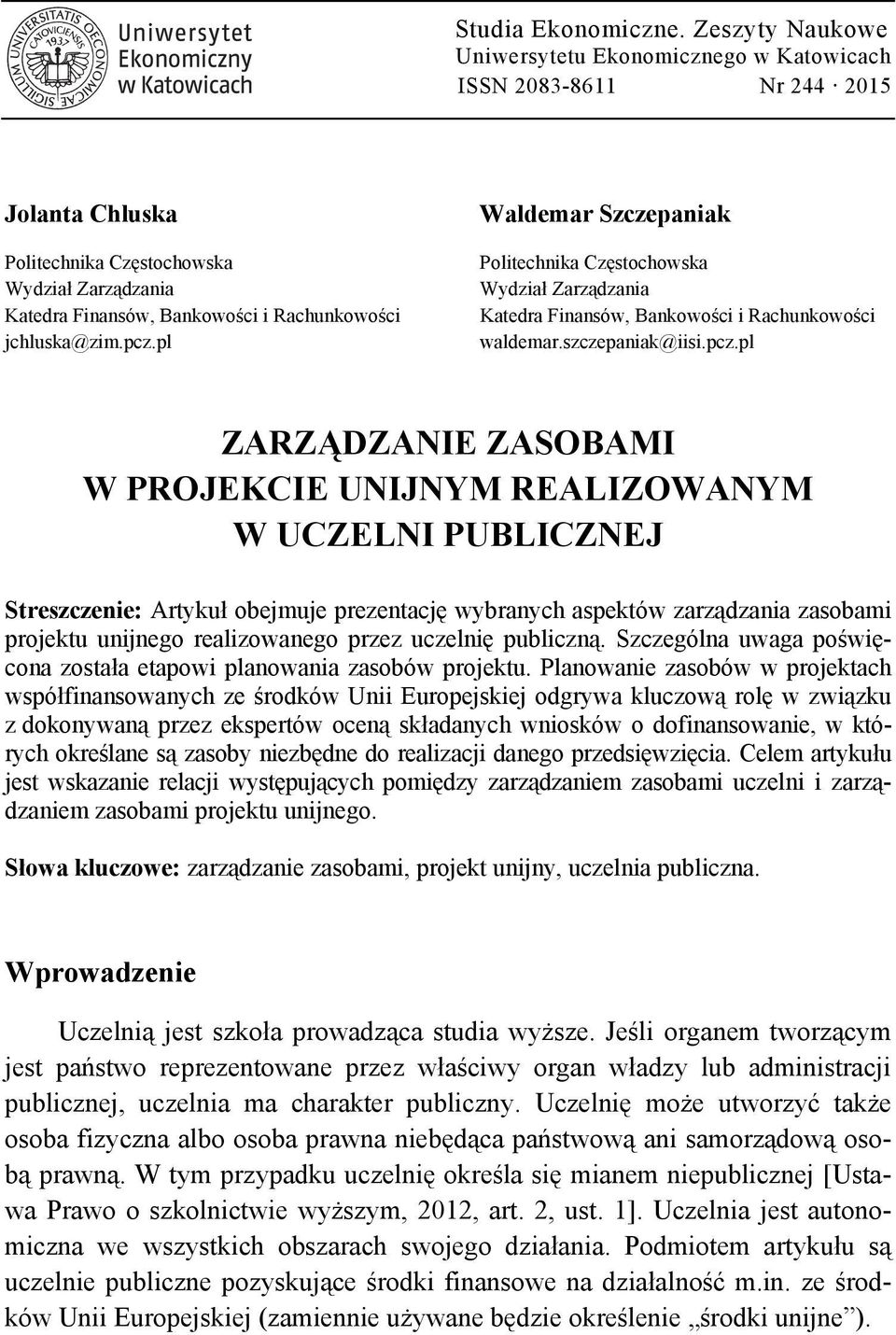 jchluska@zim.pcz.