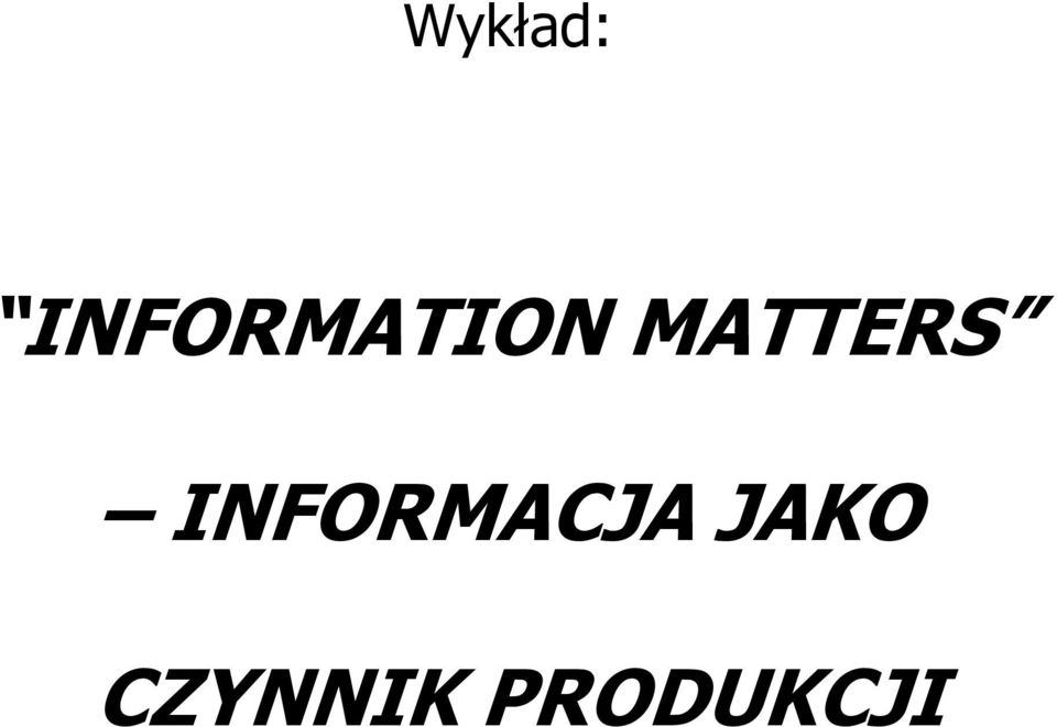 MATTERS